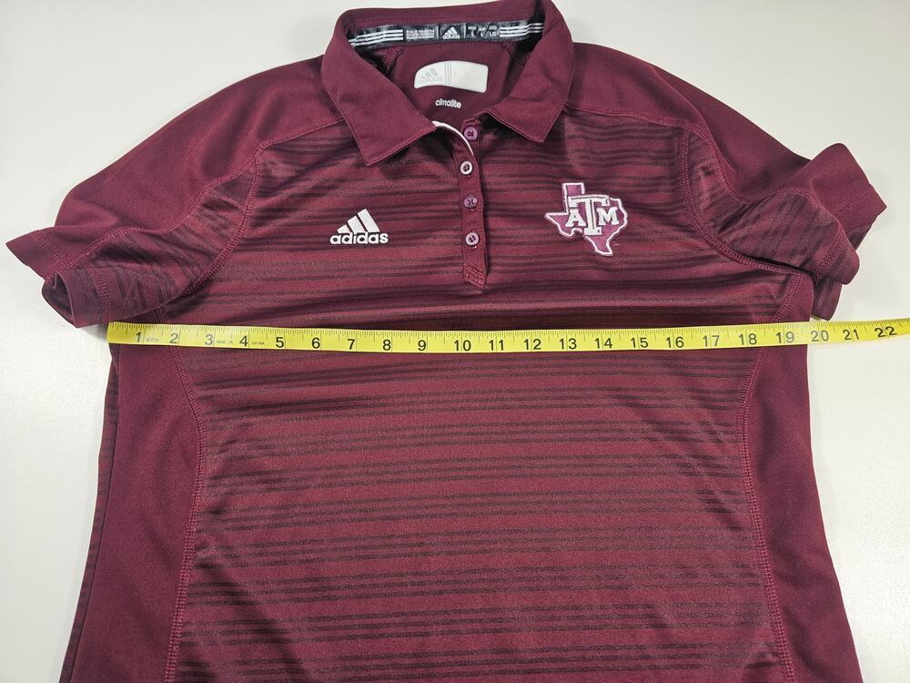 Adidas climalite Texas A&M Womens polo maroon short sleeve performance Large